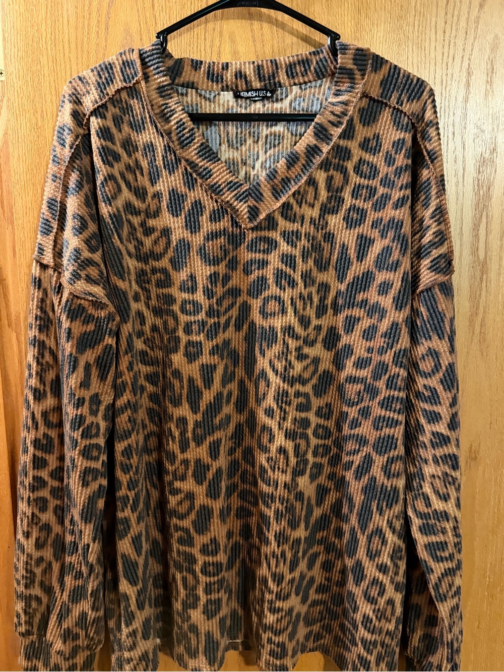 HEIMISH USA Leopard Print V‑Neck Tunic - Brown & Black